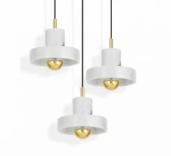 Suspension, Stone LED, blanc, or, LED, dim, 3000k, 360 lm, Ø18cm, H14cm - Tom Dixon