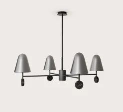 Suspension, Stor, C1332, nickel mat, marbre noir, LED, dim, 2700K, 1800 lm, Ø80cm, H30cm - Aromas del Campo