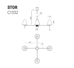 Suspension, Stor, C1332, nickel mat, travertin, LED, dim, 2700K, 1800 lm, Ø80cm, H30cm - Aromas del Campo