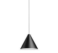 Suspension, String Light (cone, 12m, rosace), noir, LED, 2700K, 1033lm, Ø19cm, H16cm - Flos