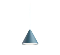 Suspension, String Light, (cone, 12m, alimentation sol), bleu, LED, dim, 2700K, 1033 lm, Ø19cm, H16cm - Flos