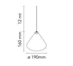 Suspension, String Light, (cone, 12m, alimentation sol), bleu, LED, dim, 2700K, 1033 lm, Ø19cm, H16cm - Flos