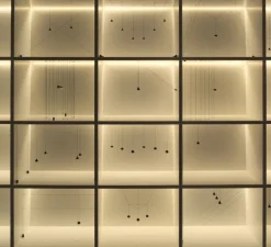 Suspension, String Light (cone, 12m, alimentation sol), noir, LED, 2700K, 1033lm, Ø19cm, H16cm - Flos