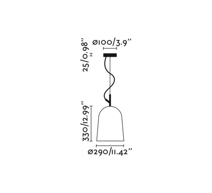 Suspension, Studio 290, vert, Ø29cm, H33cm - Faro