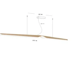 Suspension, Swan, chêne, L162cm, 3000k, 4616lm, 600mA - TUNTO