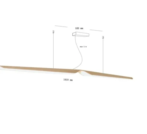 Suspension, Swan, chêne, L162cm, 3000k, 4616lm, 600mA - TUNTO