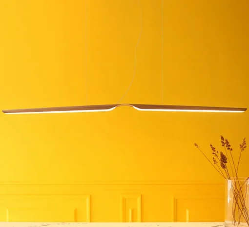 Suspension, Swan, variable TRIAC, 500mA, chêne, LED, 2700K, 3951lm, L162cm, H7cm - Tunto
