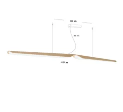 Suspension, Swan, variable TRIAC, 500mA, chêne, LED, 2700K, 3951lm, L162cm, H7cm - Tunto