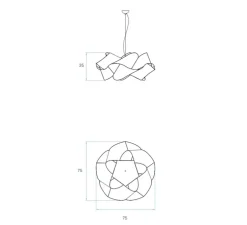 Suspension, Swirl, SG 20, blanc, câble blanc, Ø75cm, H35cm - LZF