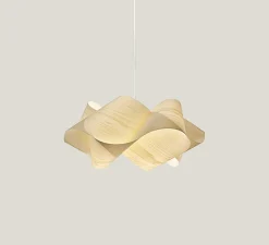 Suspension, Swirl SP, petite, abat-jour blanc ivoire, câble blanc, Ø54cm, H25cm - LZF