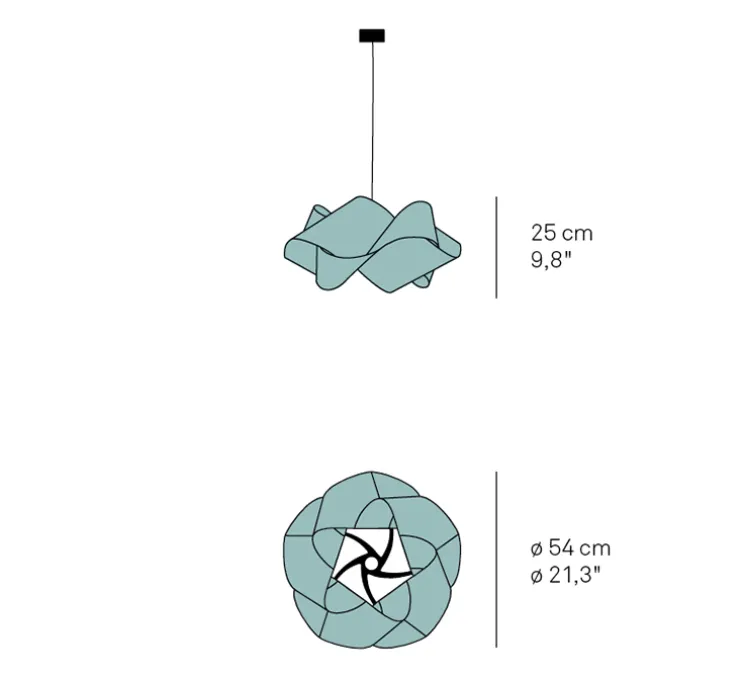 Suspension, Swirl SP, petite, abat-jour blanc ivoire, câble blanc, Ø54cm, H25cm - LZF
