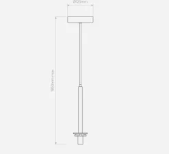 Suspension, Tacoma, noir mat, abat-jour Tacoma Ribbed Glass fumé, IP44, Ø13,5cm, H185cm - Astro