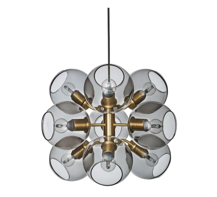 Suspension, TAGE 50, laiton, gris fumé, Ø45cm, H37cm - Cobankeryd