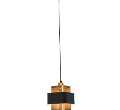Suspension, Tarya , noir et laiton, L23cm, H31cm - Gong