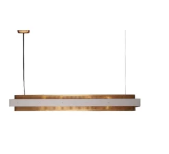 Suspension, Tarya Rectangle, Large, blanc et laiton, L148cm, H20cm - Gong