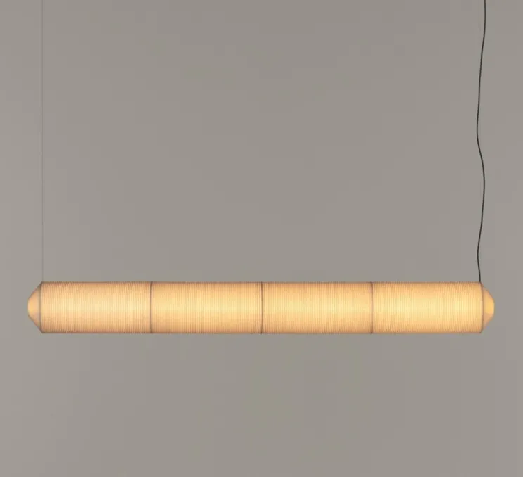 Suspension, Tekio Horizontal P4, circular canopy, papier Washi, LED, dim Dali, 2200-2700K, 4067 lm, L226cm, H25cm - Santa & Cole