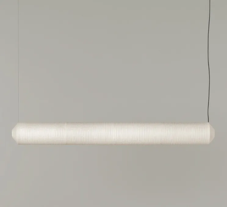 Suspension, Tekio Horizontal P4, circular canopy, papier Washi, LED, dim Dali, 2200-2700K, 4067 lm, L226cm, H25cm - Santa & Cole