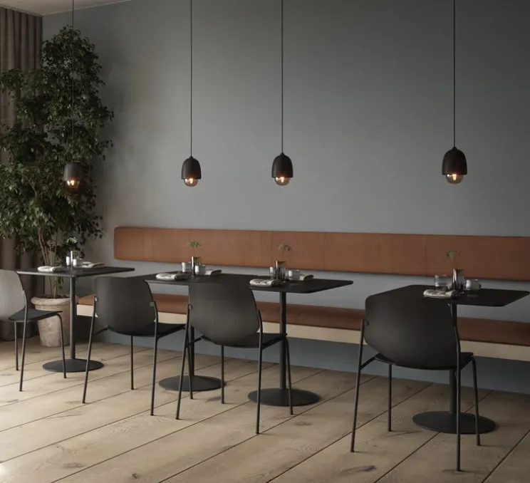 Suspension, Terho S, bois, tilleul, fumé, noir, Ø13,5cm, H21,5cm - Mater