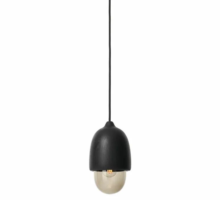 Suspension, Terho S, bois, tilleul, fumé, noir, Ø13,5cm, H21,5cm - Mater