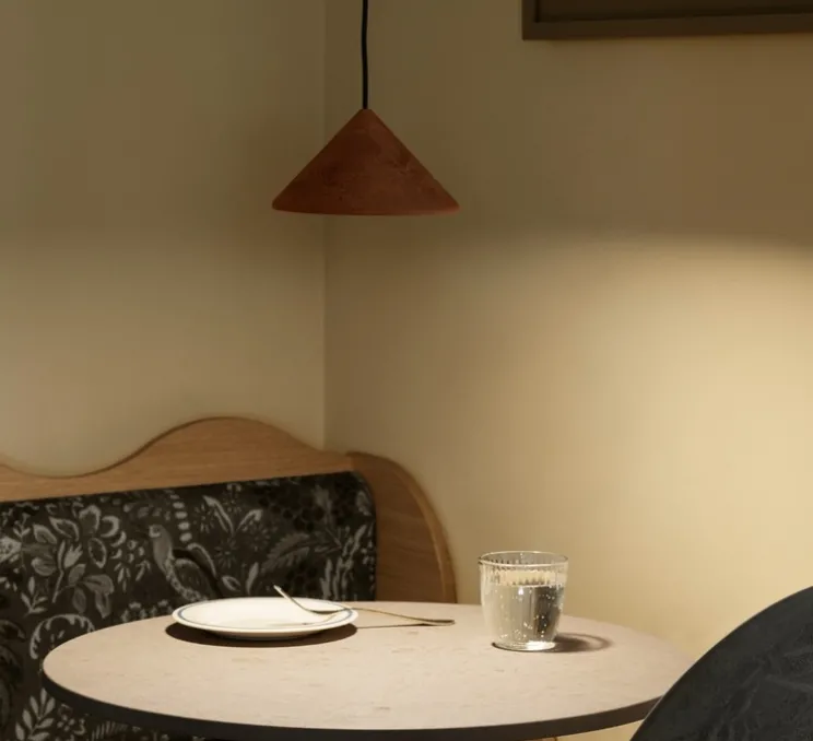 Suspension, Terra, rouge rouille, marc de café recyclé, Ø17,5cm, H11cm - Mater