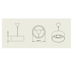 Suspension, Terra Wide, rouge/carve, IP44, LED, dim, 2700K, 1200 lm, Ø36,6cm, H14,5cm - Pott