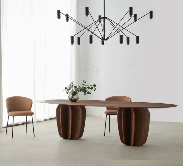Suspension, The W, noir et terre cuite, LED, dim, 2700K, 9660 lm, Ø200cm, H74cm - Marset