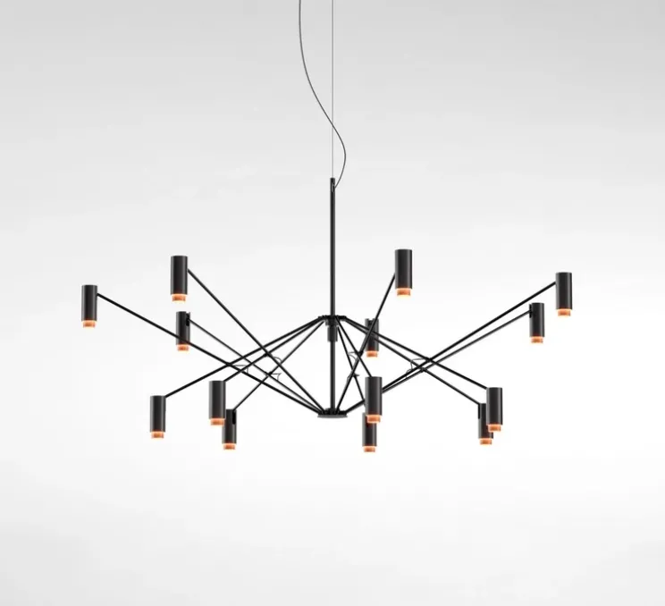 Suspension, The W, noir et terre cuite, LED, dim, 2700K, 9660 lm, Ø200cm, H74cm - Marset