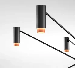Suspension, The W, noir et terre cuite, LED, dim, 2700K, 9660 lm, Ø200cm, H74cm - Marset