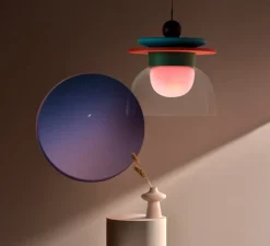 Suspension, Theia, vert clair, bleu clair, bordeaux, rose et orange, Ø50cm, H51,5cm - Sphaer