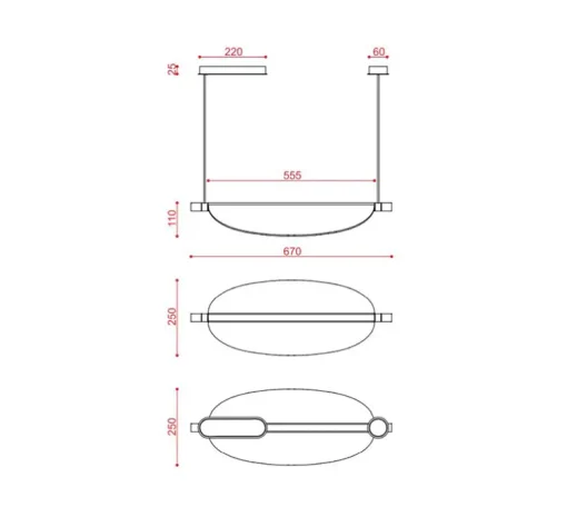 Suspension, Thula 562.21, corps noir, détail noir, abat-jour cuir beige, IP40, LED, 2700K, 1500lm, L67cm, H11cm - Tooy
