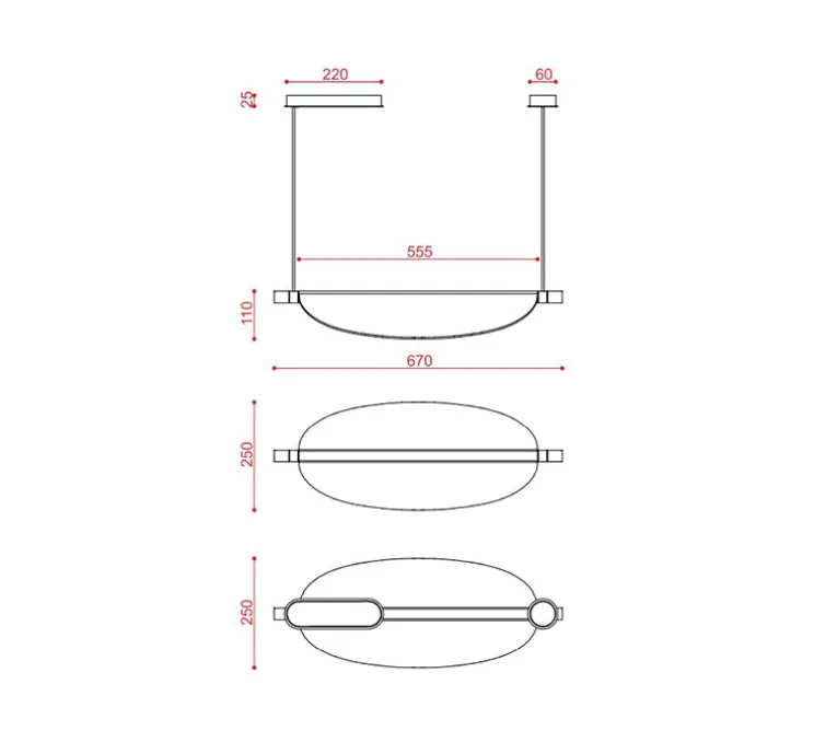 Suspension, Thula 562.21, corps noir, détail noir, abat-jour cuir beige, IP40, LED, 2700K, 1500lm, L67cm, H11cm - Tooy