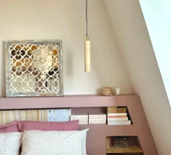 Suspension, Tibur 30, travertin, LED, 2700K, 400lm, Ø6cm, H30cm - Nedgis