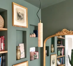 Suspension, Tibur 30, travertin, LED, 2700K, 400lm, Ø6cm, H30cm - Nedgis