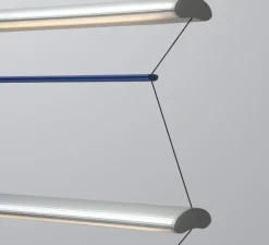 Suspension, Tier Grid 150, argent anodisé, bleu saphir, LED, dim, 2700K, L300cm, H70cm - A-N-D