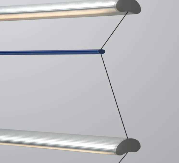Suspension, Tier Grid 150, argent anodisé, bleu saphir, LED, dim, 2700K, L300cm, H70cm - A-N-D