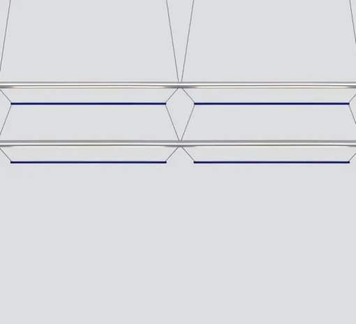 Suspension, Tier Grid 150, argent anodisé, bleu saphir, LED, dim, 2700K, L300cm, H70cm - A-N-D