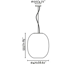 Suspension, Tierra 470, naturel, Ø47cm, H55,5cm - Faro