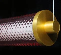 Suspension, Tiffany horizontale, rose spinelle, LED, dim, 2700K, 1800 lm, L67cm, H9,25cm - Elements lighting