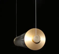 Suspension, Tiffany horizontale, graphite, LED, dim, 2700K, 950 lm, L67cm, H9,25cm - Elements lighting