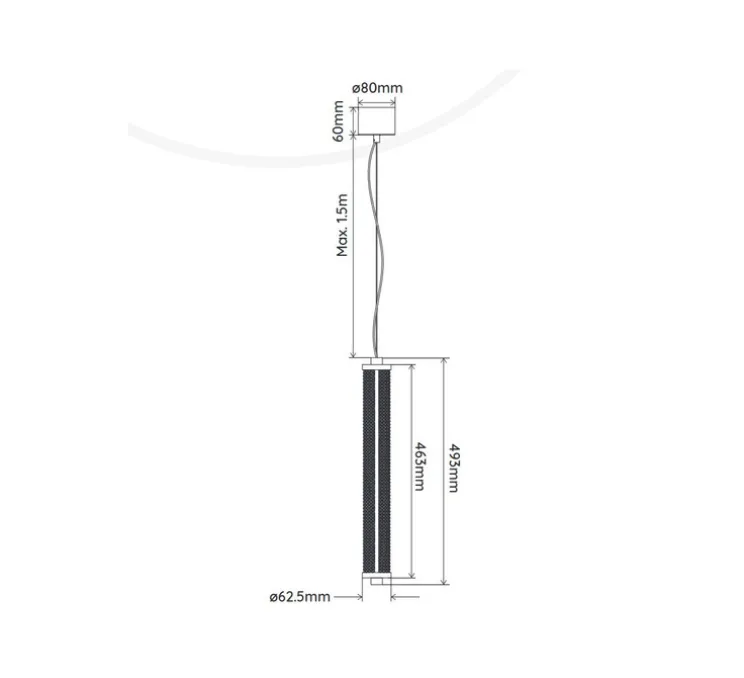 Suspension, Tiffany verticale, diamant, LED, dim, 2700K, 1530 lm, Ø6,25cm, H49,3cm - Elements lighting