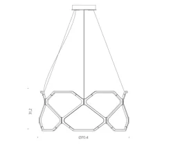 Suspension, Titia Minor, noir, LED, 2700k, 1925lm, dim, 1-10V, Ø70cm, H31,2cm - Nemo lighting