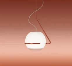 Suspension, Tonda, blanc, rouge-orangé, L39cm, H59cm - Foscarini