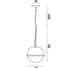 Suspension, Tonda, blanc, rouge-orangé, L39cm, H59cm - Foscarini