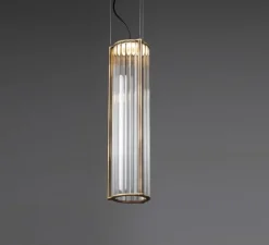 Suspension, Totem II, transparent, bronze satiné, LED, dim, 2700K, 1520 lm, Ø13,5cm, H51cm - Alma light