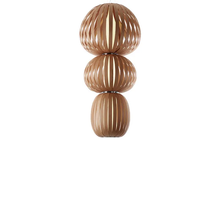 Suspension, Totem S, bois, cerisier naturel, LED, 3000K, 1795lm, Ø73cm, H155cm - LZF