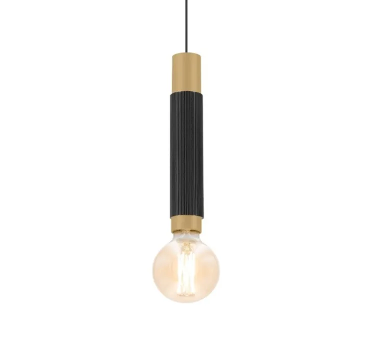 Suspension, Trace suspended 2.0, noir mat, champagne, Ø4,8cm, H26cm - Wever&Ducré