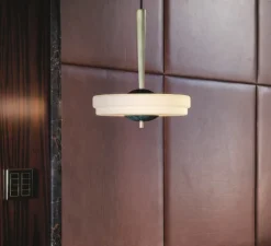 Suspension, Trave, laiton, marbre guatemala, L30cm, H37cm - Bert Frank