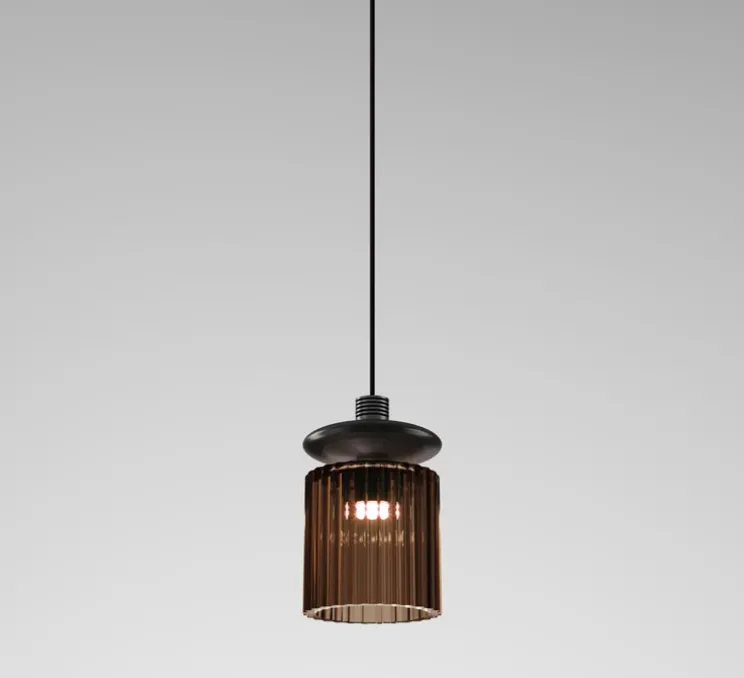 Suspension, TREAD SP, terre brûlé, transparent, LED, dim, 2700K, 1500 lm, Lcm, H22cm - Vistosi