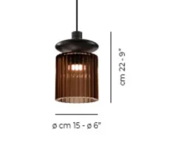 Suspension, TREAD SP, terre brûlé, transparent, LED, dim, 2700K, 1500 lm, Lcm, H22cm - Vistosi