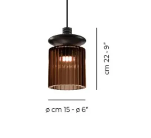 Suspension, TREAD SP, terre brûlé, transparent, LED, dim, 2700K, 1500 lm, Lcm, H22cm - Vistosi